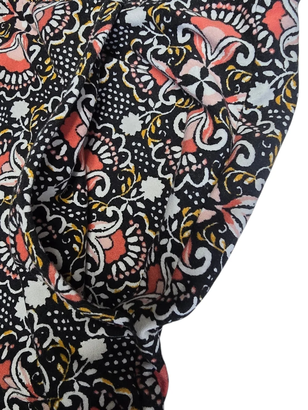 Mudd Boho Paisley Shorts Women’s L Pink Black Stretch Knit Lounge Festival